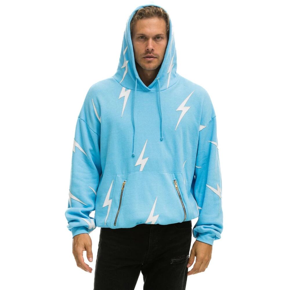 AVIATOR NATION BOLT STITCH REPEAT RELAXED PULLOVER HOODIE MEDIUM